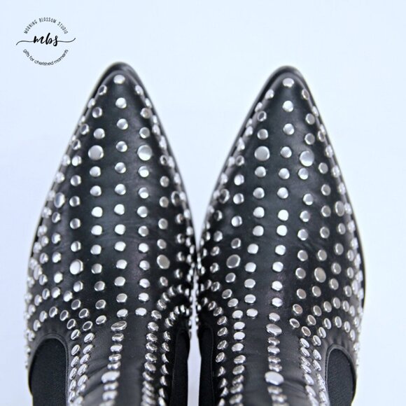 ShuShop Zsa Zsa Studded Boots Black Silver Women 6 - Picture 14 of 14